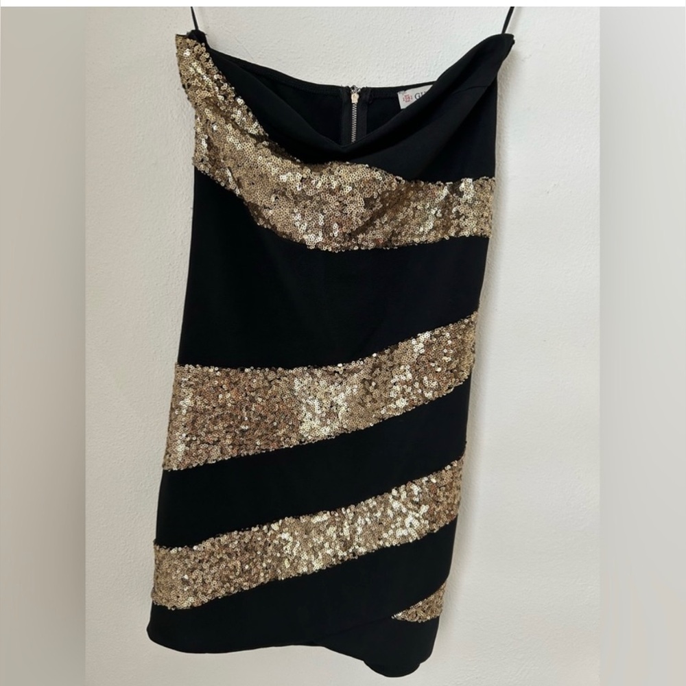 Guess Black and Gold Dress Size Small